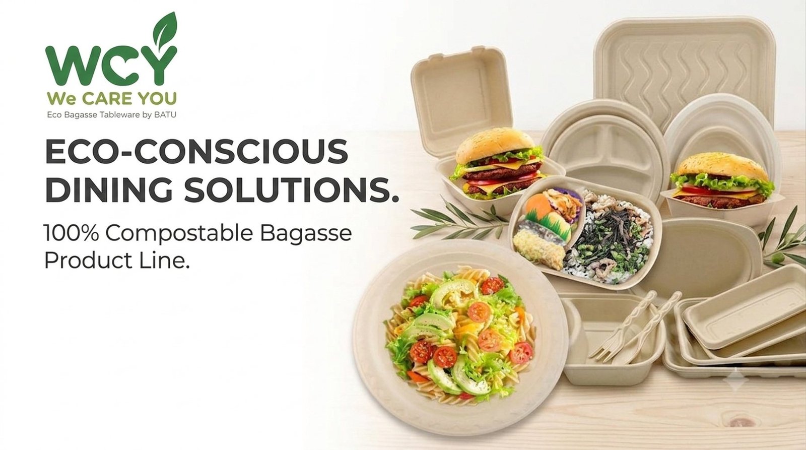 Naturally refined living — sustainable bagasse tableware by WCY
