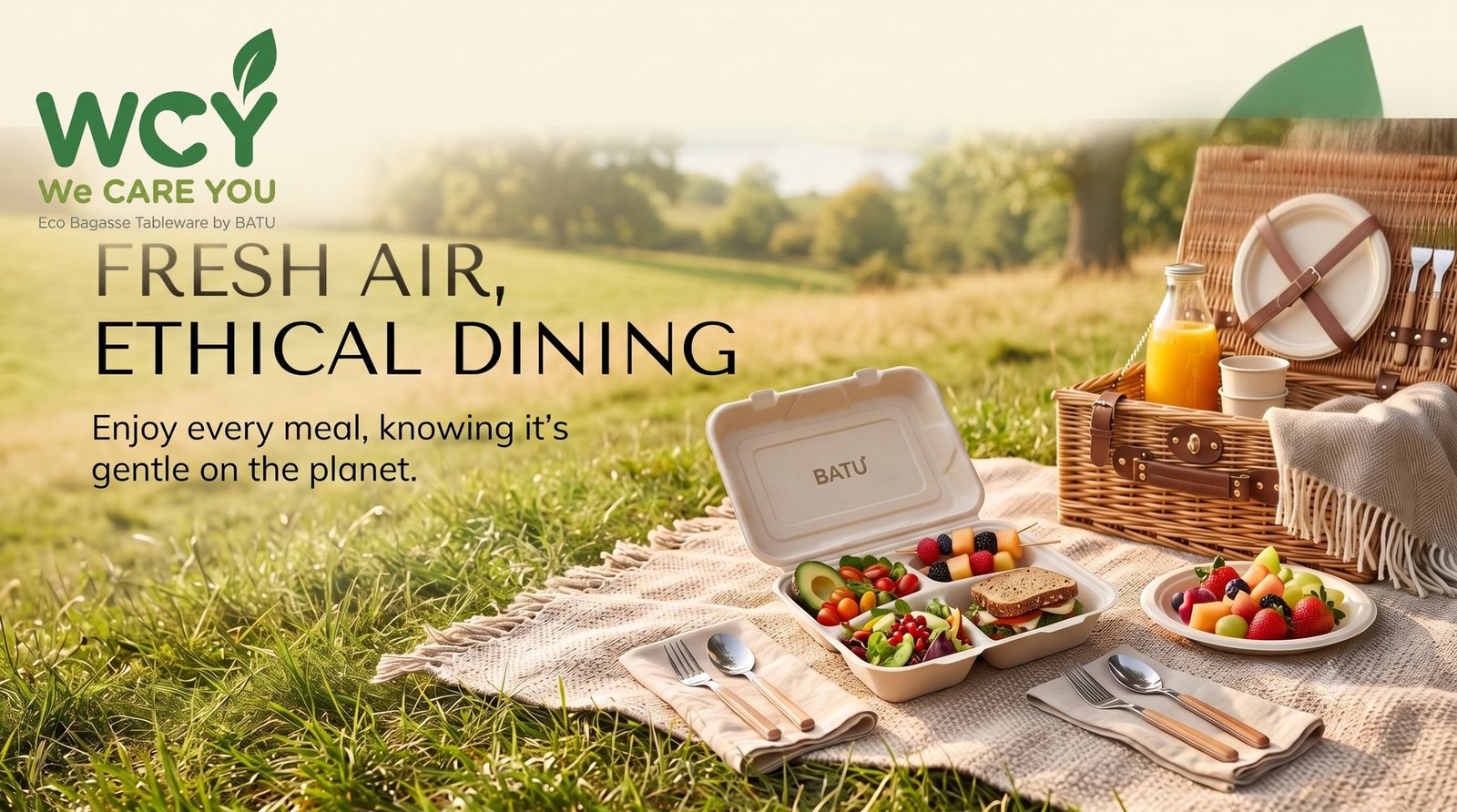 Fresh air, ethical dining — compostable picnic tableware