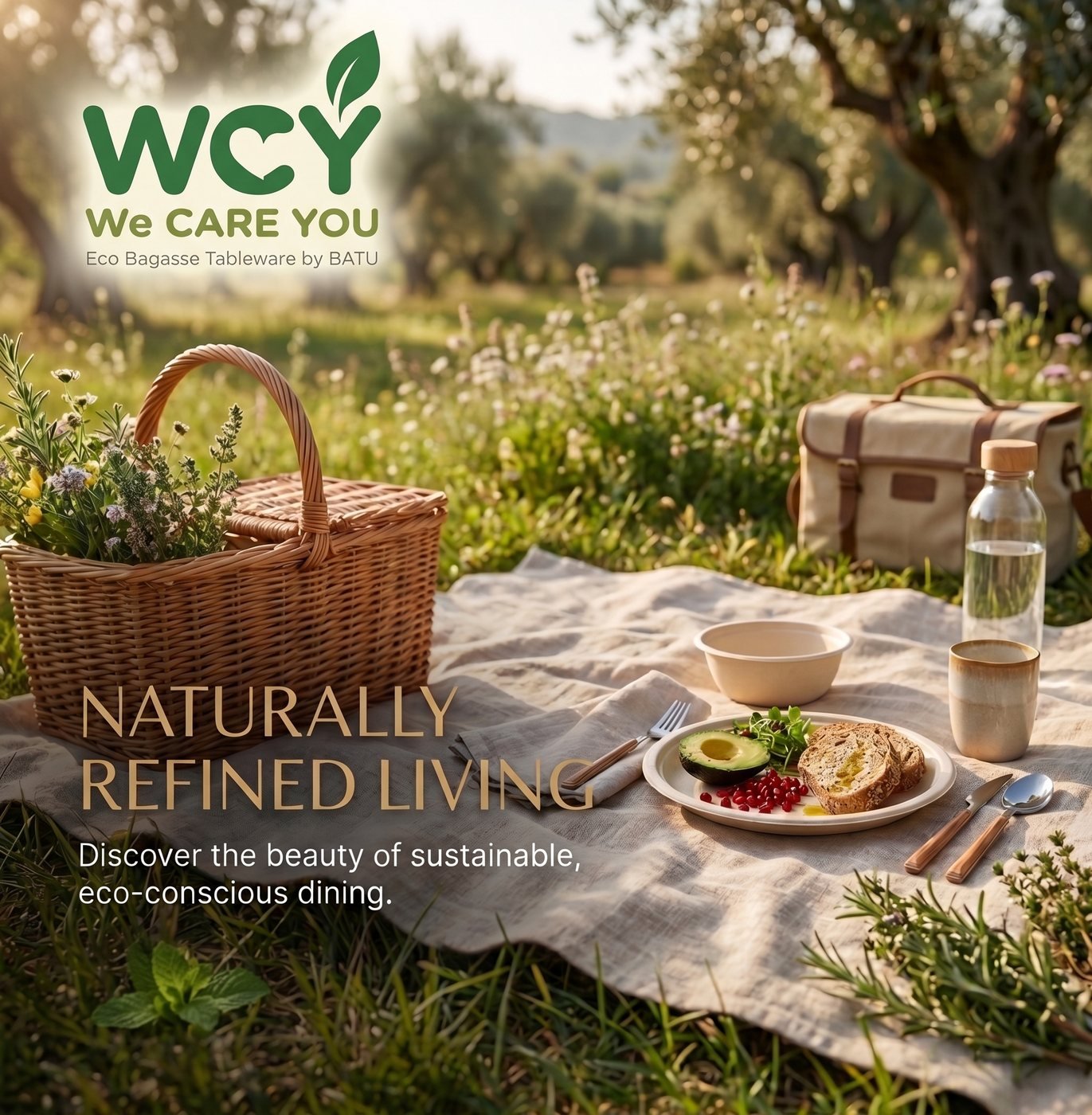 Eco-conscious dining solutions — 100% compostable bagasse product line