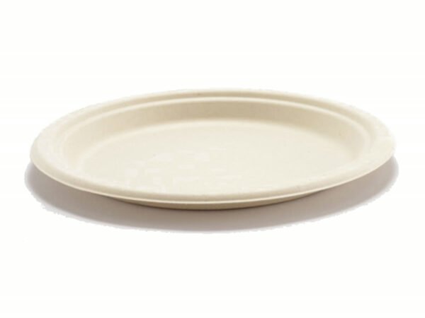 7″ Compostable Bagasse round plate (BP7)