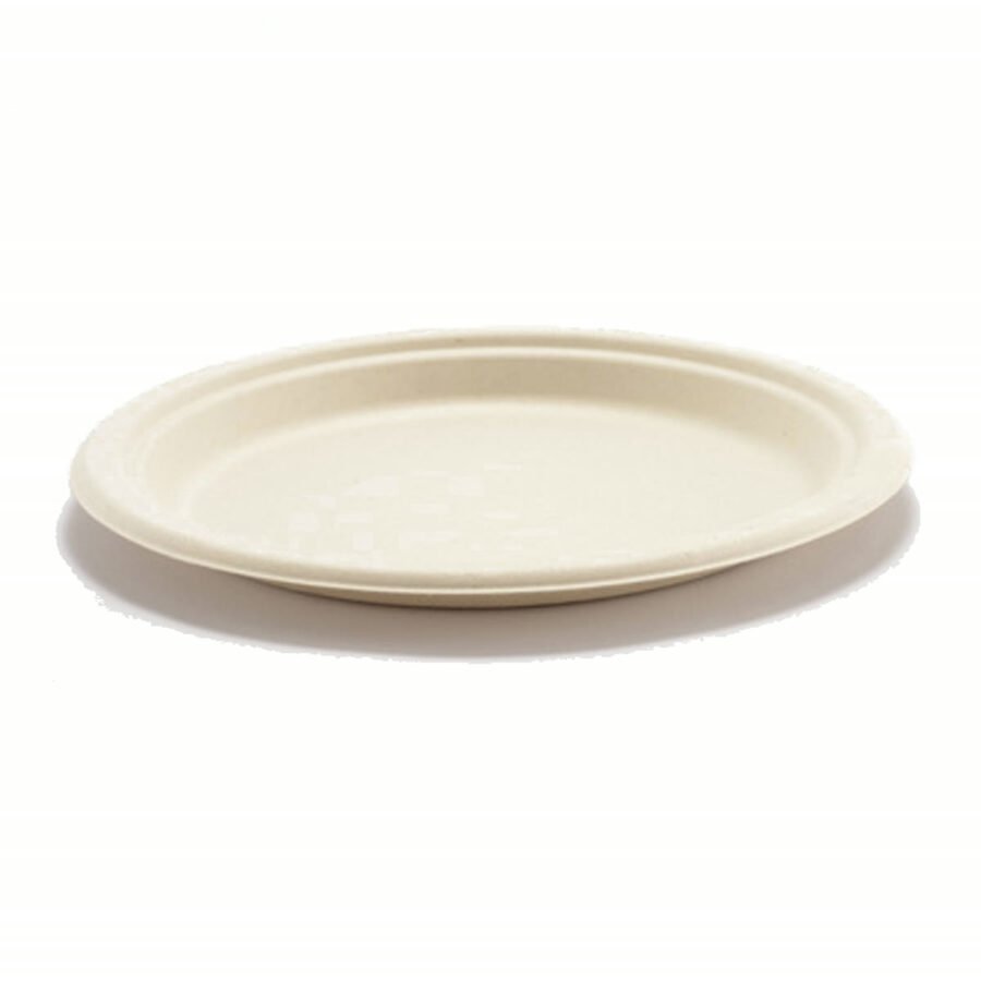 8.6″ Compostable Bagasse round plate (BP8)